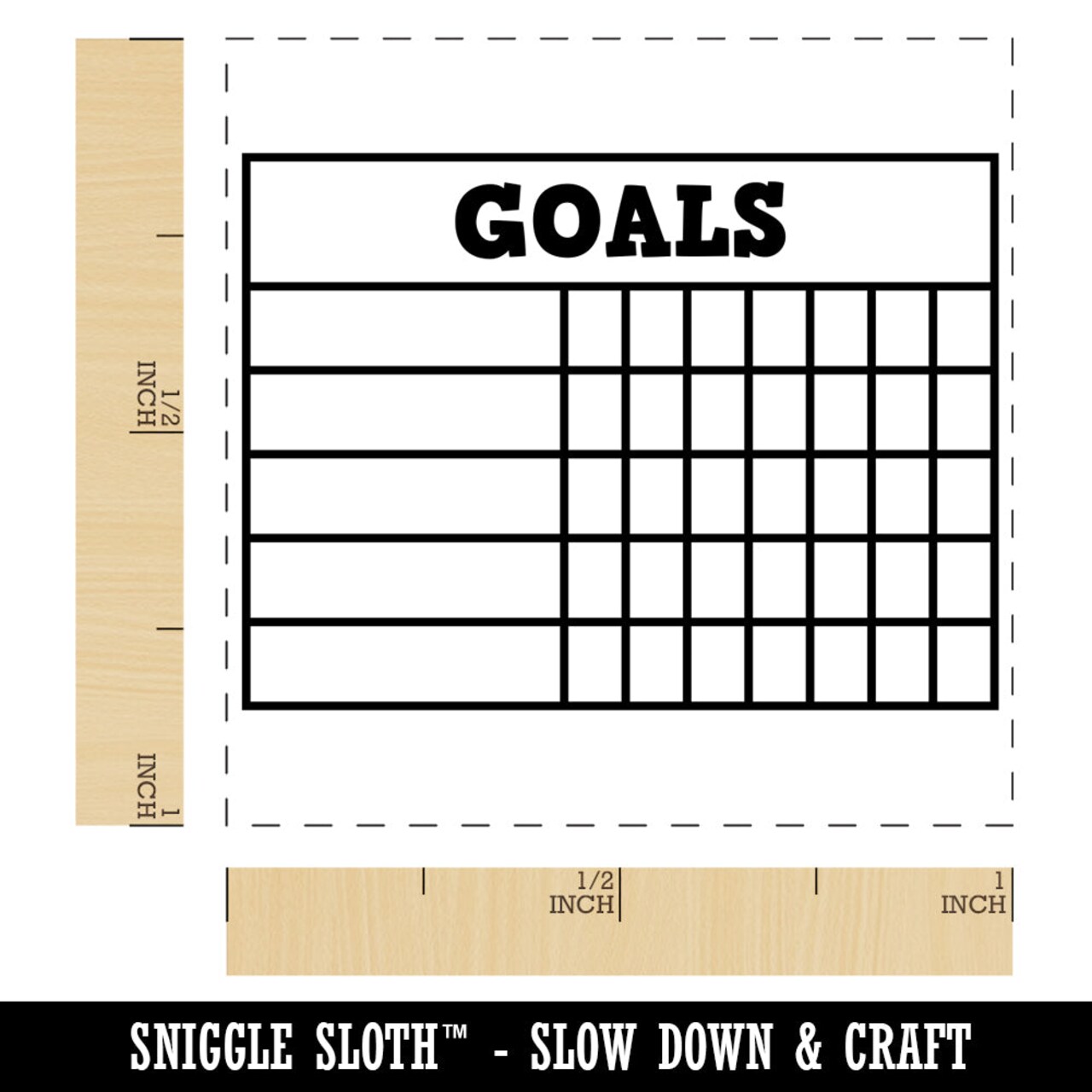 Goals Weekly Habit Tracker Grid Fill-In Self-Inking Rubber Stamp Ink  Stamper